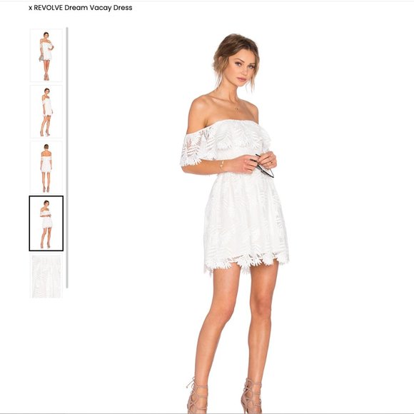 Lovers and Friends x REVOLVE Dream Vacay Dress, White, Off Shoulder, Small - Picture 14 of 15